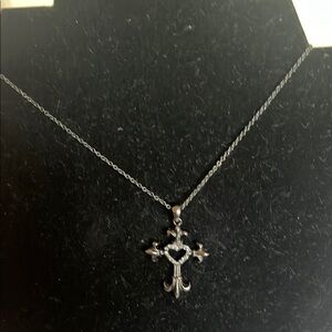 Elegant Silver Cross Pendant Necklace